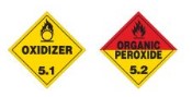 Class 5 Hazmat Oxidizing Agents & Organic Peroxides Placards
